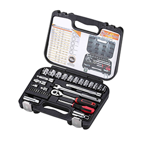 3/8"Dr. x 34PCS MULTI-PLUS SOCKET WRENCH SET WITH KNURLED  		
